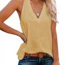 Women's Summer Basic Sleeveless V Neck Casual Tank Tops Loose Shirts