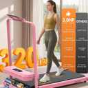 ANCHEER Walking Pad with Incline - Under Desk Treadmill with Handle Bar