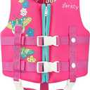 Zeraty Kids Swim Vest Life Jacket Toddler Float Jacket Boys Girls Floation Buoyancy Swimsuit with Adjustable Safety Strap, Suitable for 1-9 Year/ 22-50Lbs/ Pink