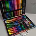 Art Supplies, 180 Pack Drawing Painting Set for Kids Girls Boys Teens, Coloring Art Kit Gift Case with Clipboard, Coloring Papers, Oil Pastels, Crayons, Colored Pencils, Watercolor Cakes, Markers,