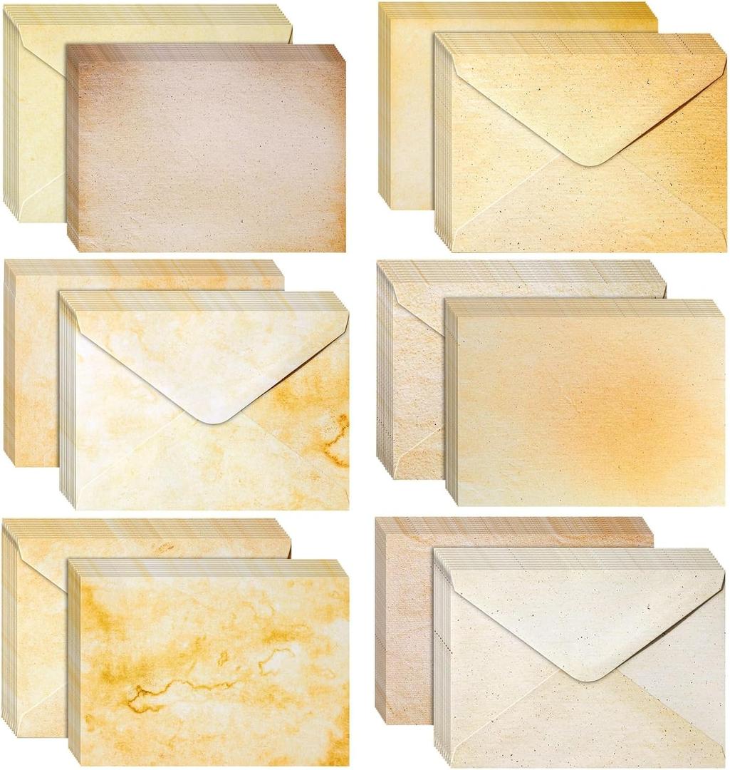 Best Paper Postcards 60 Pack Blank Cards and Envelopes 5x7 In - Vintage Style Stationery for Card Making, Party Invitations, Announcements, Scrapbooking (6 Designs)