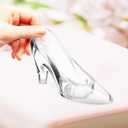 PRETYZOOM 12 Pcs Crystal Shoe Ornaments Clear High Heels Decorations Transparent Glass Slipper Figurines for Home Office Party Favors