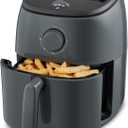Dash Tasti-Crisp™ Air Fryer - AirCrisp® Technology - Compact Design with Adjustable Temperature Control - Nonstick Fry Basket & Auto Shut-Off Feature - 2.6 Quarts - Cool Grey, 2.6 Qt.