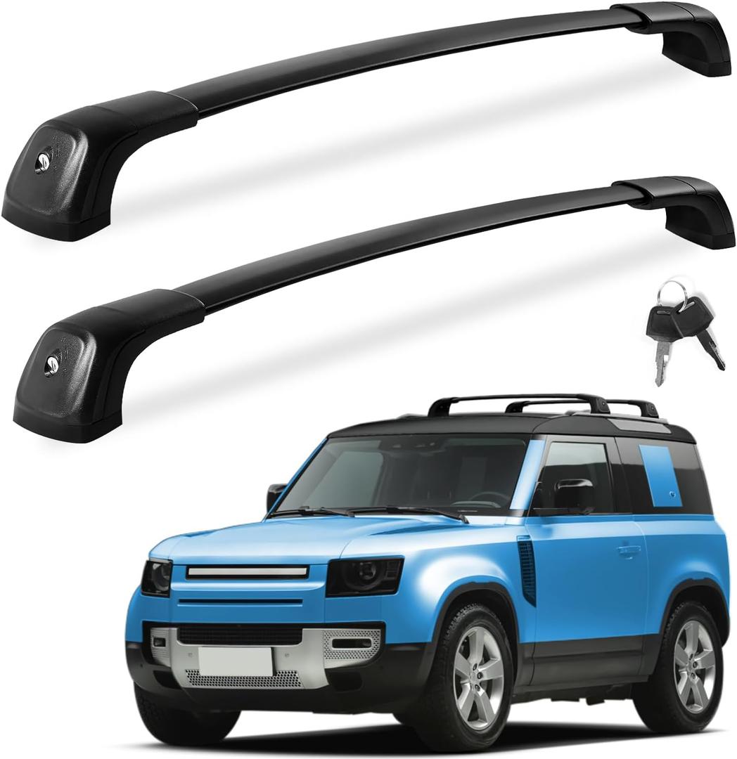 FengYu Lockable Roof Rack Cross Bars 220lbs Compatible with 2020-2025 Land Rover Defender 110 130 (with Side Rails), Heavy Duty Rooftop Aluminum Crossbar Car Carrier Luggage