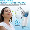 Nebu Ease Portable Facial Steamer & Personal Fine Mist Device Handheld Rechargeable Mist Unit with Dual Output Levels, Compact Travel Design, Includes Multi-Use Attachments