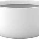 Kante 19.6" Dia Round Concrete Planter, Outdoor Indoor Garden Plant Pots with Drainage Hole and Rubber Plug, Modern Curvaceous Design, Pure White