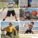 Boys Athletic Shorts Mesh Basketball Soccer Shorts Breathable Quick Dry Running Gym Shorts for Youth 16-18 Years (Black)