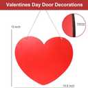 Valentines Day Door Decorations Wooden Heart Hanging Sign for Holiday Farmhouse Home Front Porch and Wall Window Wedding Anniversary Decor (Red)