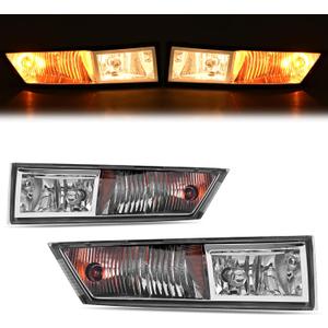 HECASA Fog Lights Compatible with 2007-2013 Cadillac Escalade ESV EXT & 2014 Escalade ESV Replacement for GM2592163 GM2593163 Bumper Lamps Halogen Clear Lens Driver & Passenger Side (LH & RH)