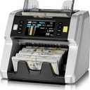 LOLARAN AL-923 Mixed Denomination Money Counter Machine, Value Counting with CIS/UV/MG/IR/DD/DBL/HLF/CHN Counterfeit Detection, Touch Screen, Supports 120 Currency Programs