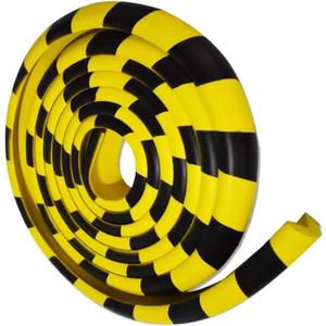 Wall Edge Corner Guards, 196.9in/5m Yellow Black Safety Bumpers, Self-Adhesive Foam Protector Padding, Warehouse Racks, Shelves, Garage & Equipment Protection (1, Yellow+Black, 196.5in/5m)