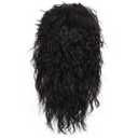 FantaLook Mens 80S Long Curly Black Rocker Costume Wig