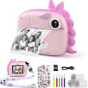 Kids Camera Instant Print, Selfie Digital Camara for Kids with Print Paper & 32G Card, 2.5K Video & Instant Print Camera with Color Pens for DIY, Fun Gift for Girls Boys 3-12 Years Old (Pink)