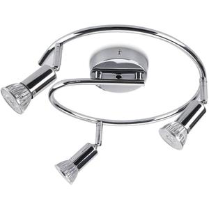 3-Light Ceiling Spot Light Industrial Directional Track Lighting, Adjustable Round Spotlight, Modern Chrome Ceiling Spotlights for Kitchen Hallway Dining Room Office