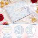 8.5 x 7 Inch Wedding Guest Book Letters to the Bride Scrapbook Wedding Memory Book Bridal DIY Blank Paper Scrapbook Photo Album Guest Sign (Blue,Classic)