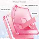 INFILAND Case for iPad A16 11 inch 11th Generation,iPad 10th Generation Case 10.9 Inch Glitter Semi-Transparent, Protective Cute Cover with Stand, Pencil Holder for Girls, Kids, Women (Pink)