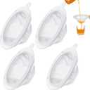 4 Pieces 200 Mesh Filter 5 Inch Food Filter Strainer Nylon Sieve Fine Mesh Plastic Reusable Strainer for Filtering Yogurt Juice Milk Honey Kitchen Whey Grease Coffee Funnels