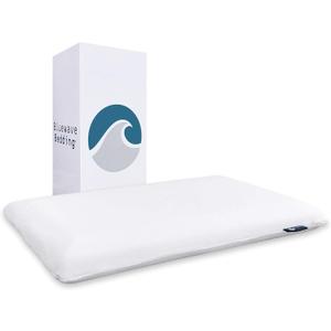 Bluewave Bedding Ultra Slim Gel Memory Foam Pillow for Stomach and Back Sleepers - Thin, Flat Design for Cervical Neck Alignment and Deeper Sleep (2.75-Inches Height, Standard Size) White