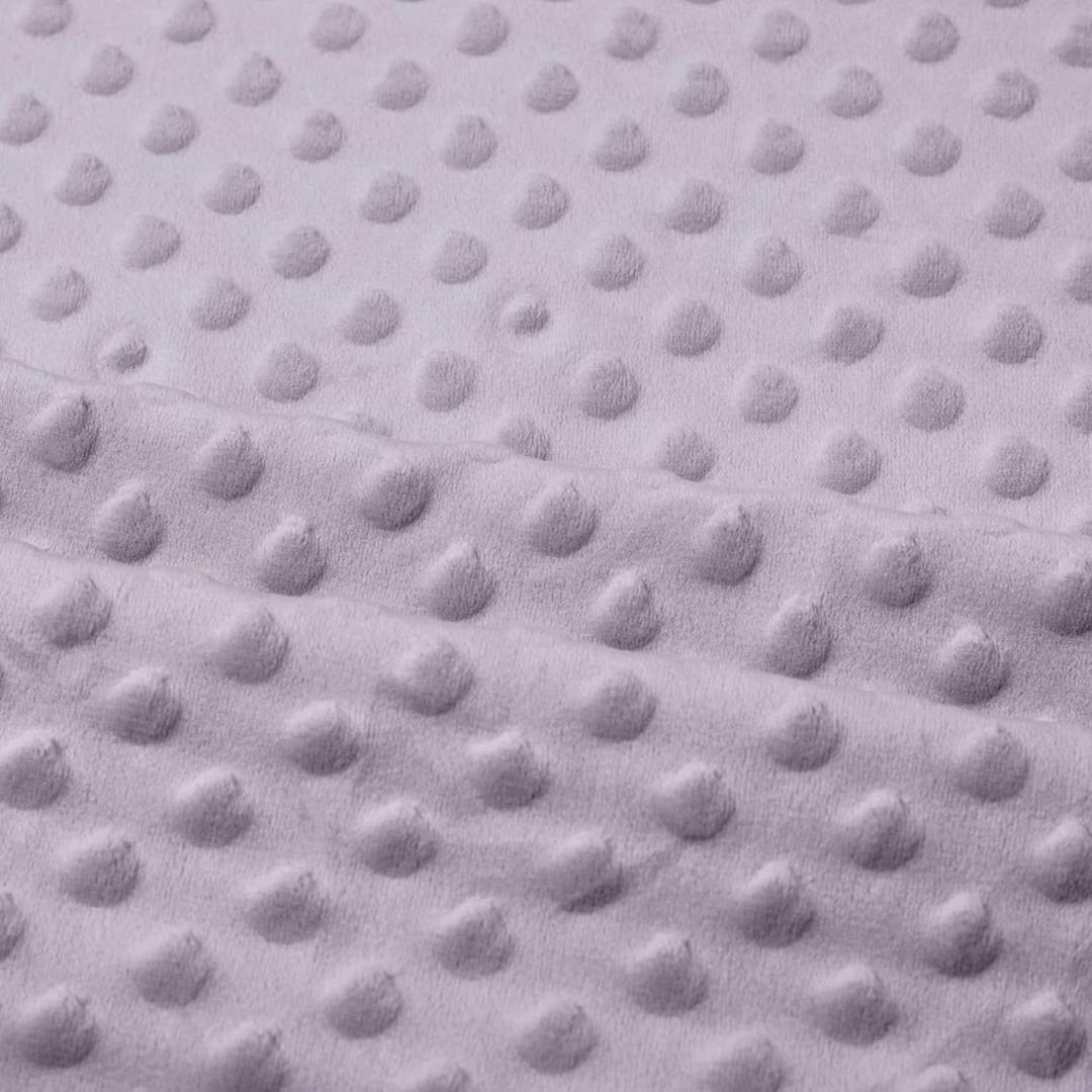 1 Yard Light Purple Minky Dot Fabric by The Yard, Soft Plush Fleece, Cuddle Dimple Dot for Sewing Baby Blankets, Pillow Covers & Crafts (1 Yard, Light Purple)
