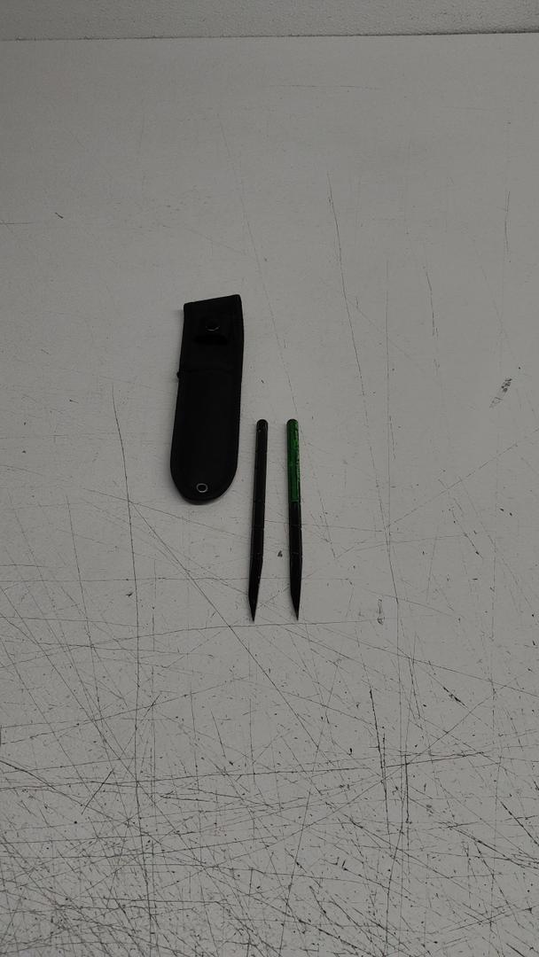 phoenix outdoor Black Storm Stainless Steel Throwing Knife Spikes Set 2 with Nylon Sheath(Black)