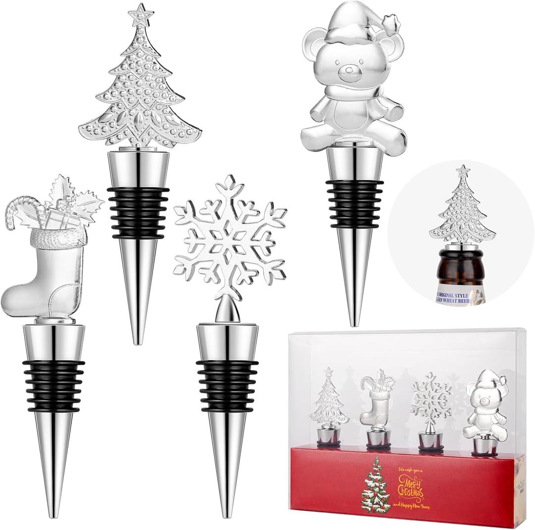Set of 4 Christmas Wine Stuffed Christmas Decoration, Christmas Party Decoration Gift, Bridal Shower or Baby Shower Party Gift Gift for Guests Christmas Decoration SouvenirAlloy