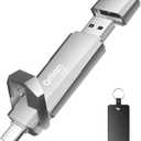 Orlian 1TB External Portable SSD USB Solid State Drive Up to 1000MB/s USB 3.2 Gen 2 Dual Drive Type C + USB A Solid State Thumb Drive for Phone/Android Laptops/Windows/Mac, Silver