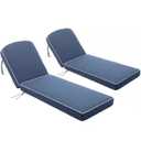 Pelcha 23 in. W x 75 in. D x 5 in. T 2-Piece Outdoor Chaise Lounge Cushion in Blue 