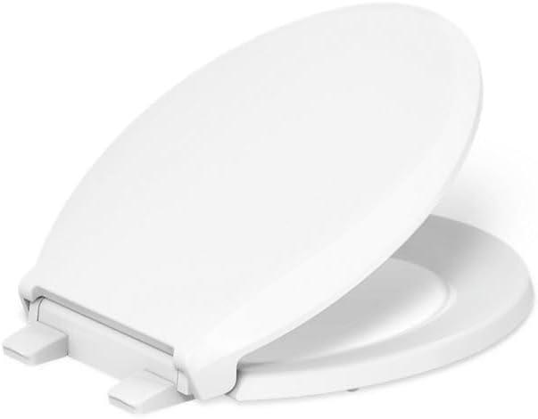 KOHLER 4639-RL-0 Cachet ReadyLatch Round Toilet Seat Soft Close, White, 16.68"L x 5.5"W