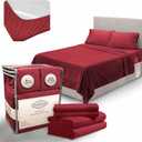 Queen Sheet Set - Luxury Hotel Bed Sheets - Soft Cooling Sheets with Elastic Corner Straps - Deep Pockets Microfiber Bedsheet - Bedding Sheet & Pillowcases - 4 PC (Queen Size, Burgundy)
