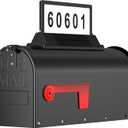 Solar Mailbox Light for Outside Post Mount - 3 Light Modes, Strongest Magnet, Dual-Sided, Waterproof Galvanized Steel, Easy Install, Medium Capacity, 20 x 8.8 x 7 inches, Black