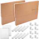 Feifeiya 2 Sets TV Boxes for Moving 65 Inch Foam Mirror Box Set Picture Moving Include 2 Large Case and 2 Foam Flat Screen TV Cover and 16 Corner Edge Protectors