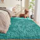 OPPODREAM 8x10 Teal Rugs for Bedroom, Ultra-Soft Fluffy Area Rugs for Living Room, 8 x 10 Shag Carpet for Nursery, Kids, Girl, Boy, Baby, Plush, Fuzzy, Shaggy, Cute Home Decor