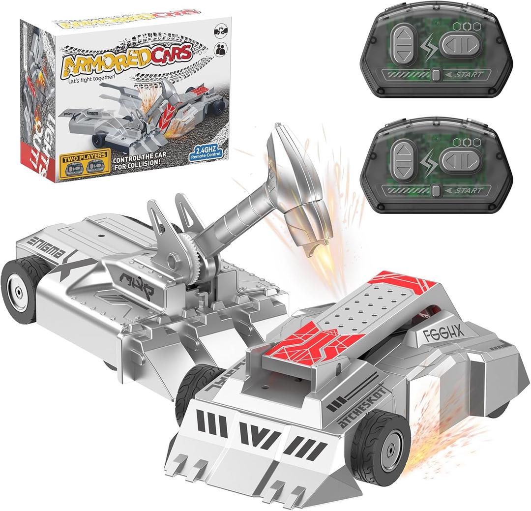 Remote Control Battle Robots, 2-Player RC Fighting Toys for Kids Wireless Fighting Robots STEM Toys 2.4 GHz Wireless Game Set Birthday Gifts for Boys and Girls Age 3+ (Grey)