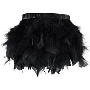 Black Turkey Feathers Trim Fringe 5Yard 4-6inch for Party Clothing DIY Sewing Craft Wedding Dress Decoration Natural Fluffy Turkey Feather Trim