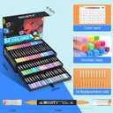 NICETY 54 Colors Acrylic Paint Markers Dual Tip Acrylic Paint Pens with 15mm Brush Tip & 1mm Fine Tip Water-Based Non-Bleed Paint Markers for Rock, Wood, Glass, Metal, Fabric, Ceramic, Canvas