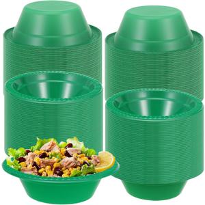100 Pcs St.Patrick's Day Plastic Bowls Disposable Irish Party Salad Bowls Serving Food Supplies for St.Patrick Festive Party Favor Outdoor Picnic Carnival Festival Celebration, one size