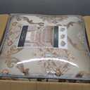 Chic Home Aubrey Queen Size Comforter Set with Bed Skirt, Shams and 3 Decorative Pillows - Jacquard Bed Comforter Queen with Hypoallergenic Fill (Beige)