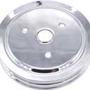 Plated Steel Crankshaft Pulley Double-Groove SWP Short Water Pump - Compatible with Small Block Chevy SBC 262 265 267 283 302 305 307 327 350 400