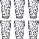Amazing Abby - Iceberg - 30-Ounce Plastic Tumblers (Set of 6), Iced-Tea Drinking Glasses, All-Clear Reusable Plastic Cups, Stackable, BPA-Free, Shatter-Proof, Dishwasher-Safe