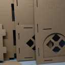 Furhaven Multi-Level Cardboard Cat House w/ Catnip for Indoor Cats, Ft. Scratching Pads & Toys - Farmhouse Corrugated Cat Scratcher Hideout - Cardboard Brown, One Size