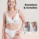 Vertvie Seamless Deep V Neck Bra for Women Wireless Comfortable Push Up Bra Invisible Underwear White (White, XXL)