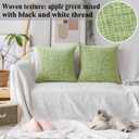 Home Brilliant Pillow Covers 26 x 26 Large Chenille Velvet Decorative European Pillow Cases for Patio Decor, 66x66cm (26inch) Set of 2, Apple Green