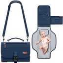 Portable Diaper Changing Pad with Shoulder Strap, Detachable Travel Changing Pad with Baby Wipes Pocket, Gifts for Baby Shower, Newborn Girls and Boys (Royal Blue)