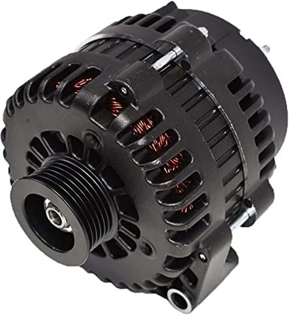 A-Team Performance AD244 Style 220 Amp Alternator - High Output LS One-Wire Alternator - Chrome Finish Automotive Upgrade - Compatible with Chevrolet BBC, SBC & GM Diesel Engines - Black