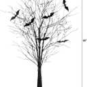 Nearly Natural 5ft Pre-Lit Black Twig Halloween Tree with Bat Decorations
