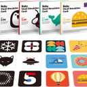 hahaland Flash Cards Baby Visual Stimulation Cards for 0-3-6-12-36 Months, 0-3 Months Infant Newborn Tummy Time Toys Gifts 6''6'' Large for Sensory Development Black White Card Set