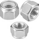 5 x 20Pieces 1/2"-13 Inch Nylon Lock Nuts,SpzcdZa 304(A2-70) Stainless Steel LockNuts for Industrial and Construction Fasteners;Standard Metric Thread Nylock Nuts