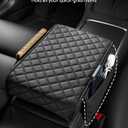 JOYTUTUS Center Console Cover for SUV Sedan, Thick Arm Rest Pad with Storage Bag Leather Middle Console Protector, 12.6" x 7.8" x 2.16"