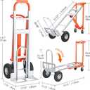 4 in 1 Convertible Hand Truck, 1000LBS Heavy Duty Hand Dolly, Heavy Duty Industrial Platform Cart Collapsible Truck for Warehouse, Logistics, Home, Office
