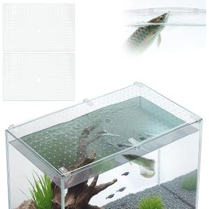 Colingmill 2 Pcs Aquarium Acrylic Fish Tank Lid Covers for 70/75/90/110 Gallon, 48 X18 Glass Cuttable Canopy Top Net, Anti-Jump Net with Clips (Each 22.68 x 16.93 x 0.1in)